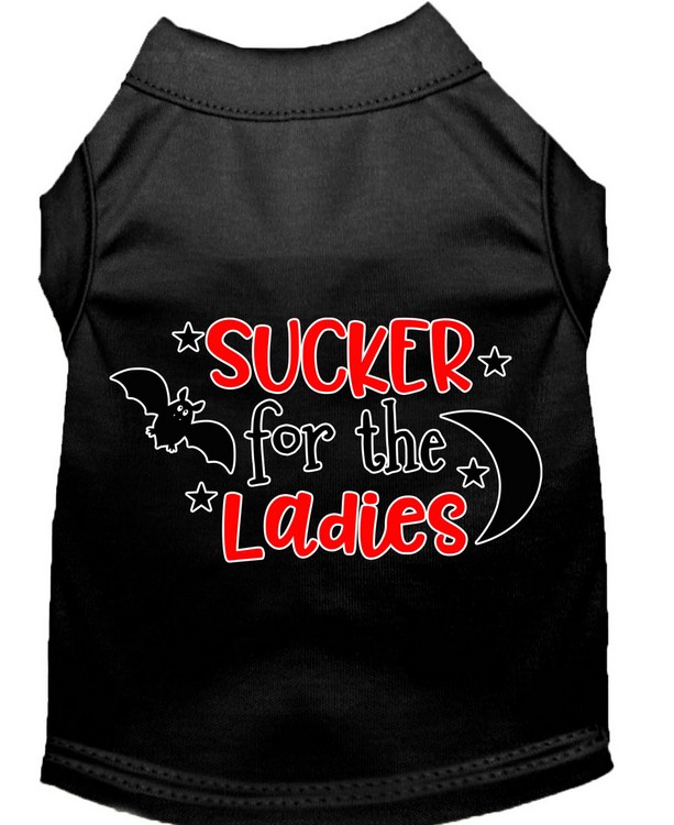 Sucker for the Ladies Screen Print Dog Shirt Black XXXL